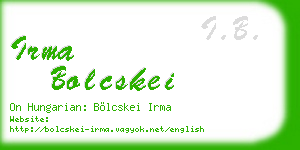irma bolcskei business card